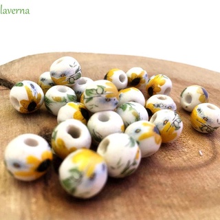 laverna moda perlas de cerámica mujeres hallazgos joyería hacer flor diy 10 mm para collar pulsera redonda girasol espaciador cuentas