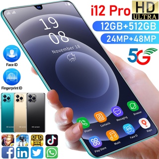 i12 pro Smartphone Android De Pantalla Grande De 6.5 Pulgadas 12 + 512GB