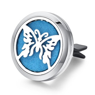 Personalized fashion butterfly stainless steel magnet open hollow essential oil car aromatherapy clip (1)