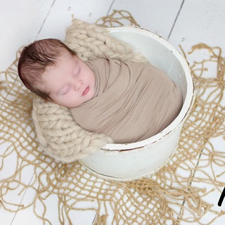 D & J-Manta tejida a mano para fotografía de recién nacido, capa gruesa de arpillera, manta de fondo de yute 100%, cuerda de yute 80x80cm dEC2