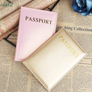 IDA12 Color sólido titular de pasaporte de cuero de la PU carteras y titulares de pasaporte cubierta accesorios de viaje lindo pintura entradas de aire titular de la tarjeta/Multicolor