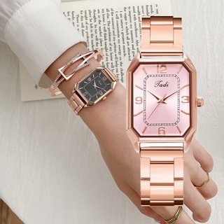 Relojes De pulsera De acero inoxidable dorado Rosa Reloj Marca De Moda para Mujer Reloj De cuarzo para Mujer Reloj De regalo para Mujer