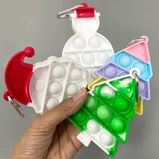 navidad pop it llavero árbol de navidad prensa juguete santa dedo burbuja regalos de cumpleaños niños educativos juguetes de descompresión