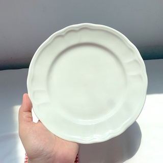 Placa coreana Aurora onda placa de cerámica Aurora Amparo blanco lujo placa estética blanco plato único regalo