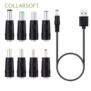 COLLARSOFT Multifunctional DC Charging Power Cord For Router 8-in-1 Charging Cable USB To 5521 Connector Cable Adapter Universal Male Charging Cable High Quality DC Interchangeable Plug/Multicolor (1)