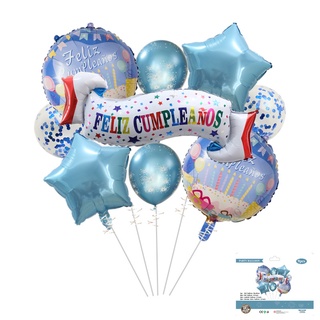 9 unids/set nuevo feliz cumpleanos película de aluminio globo conjunto de globos de feliz cumpleaños decoración de fiesta de cumpleaños (8)