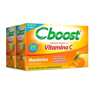 2 Pack Cboost Mandarina Vitamina C 60 Sobres Con 8g C/u