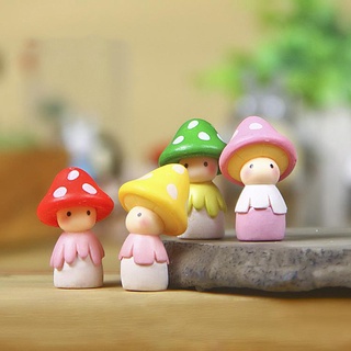 LIGONG Pequeño Figurilla en miniatura Resina Adorno de jardín de hadas Micro paisaje Casa de muñecas Miniatura Muñeca de hongo Oficina Hecho a mano Linda Decoración Bonsai (9)