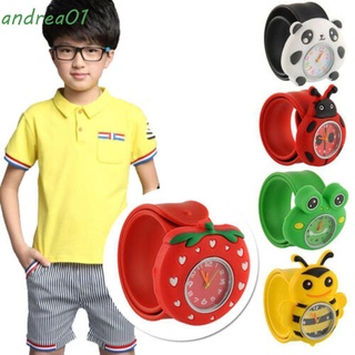 andrea01 3d relojes de pulsera de cuarzo slap relojes de pulsera para niñas niños bebé de dibujos animados regalos reloj niños/multicolor