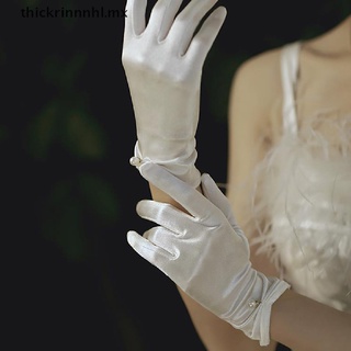 [newwwwww] guantes cortos de novia de novia para mujeres, satén, dedo completo, longitud de muñeca, guantes de fiesta [thickrinnnhl]