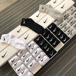 5 pares Nike Casual Sport Jogging corto Nike calcetines casuales calcetines blanco negro gris (1)