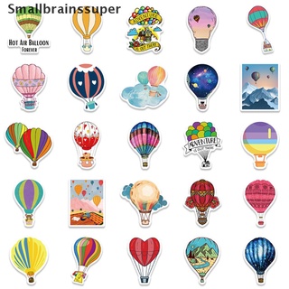 smallbrainssuper 50pcs de dibujos animados globo de aire caliente pegatinas para maleta monopatín portátil equipaje sbs