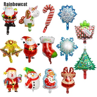 rainbowcat~ 10 pzs globos de papel de aluminio feliz día de navidad muñeco de nieve santa claus árbol de navidad dec