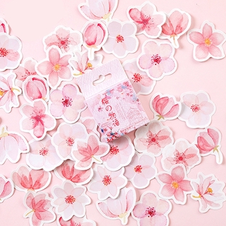 46 unids/caja de sakura historia decorativa papelería pegatina álbum de recortes diy diario pegatinas suministros escolares