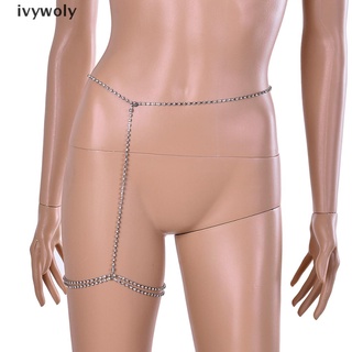 Ivywoly Sexy Women Crystal Harness Belly Waist Chain Necklace Bikini Leg Chain Jewelry MX