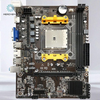 Tarjeta madre de computadora A55 M-ATX DDR3 16G USB 2.0 SATA para CPU AMD A4/A6/A8 series Intel Motherboard