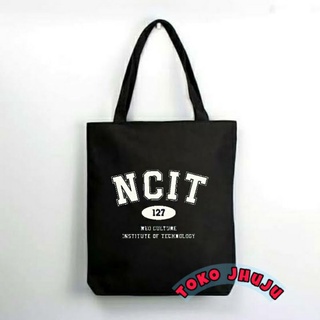 Totebag NCT 127 NCIT blanco serigrafía//Totebag cremallera Kpop//bolsa de cremallera