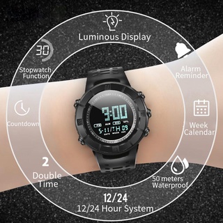 Reloj analógico LED Digital con alarma de fecha impermeable deportivo de cuarzo para hombre
