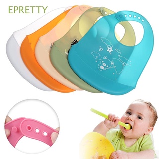 epretty portátil niños delantal suave pick arroz bolsillo bebé silicona baberos limpiables impermeable saliva toalla bebés seguridad niños alimentación