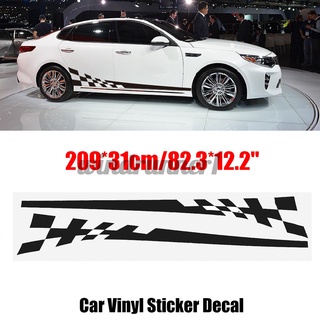 2Pcs Car Side Body Vinyl Decal Sticker Racing Sports Long Stripe