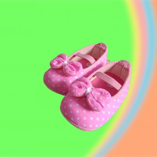 Rosa pulkadot bebé niña zapatos variaciones de cinta 0s/d12 meses (1)
