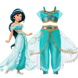 Disney Arabian princesa vestido Cosplay disfraz niñas Aladdin jazmín Cosplay niños fiesta de Halloween espectáculo de Kindergarten