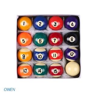 owen 16pcs 25mm resina mini bola de billar niños juguete pequeña piscina cue bolas conjunto completo
