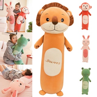 almohada cilíndrica de animales de dibujos animados conejo mono perezoso peluche juguete de los niños muñeca