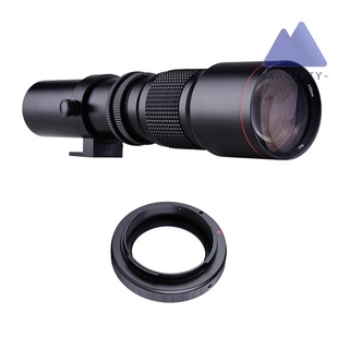 500 mm F/8.0-32 Multi recubrimiento Super teleobjetivo lente Manual Zoom + T-Mount a EF-Mount adaptador anillo Kit