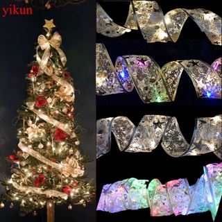 Yikun 1m/2m nueva cinta de navidad con luces led a prueba de agua para decoraciones de árbol de navidad 2022 año nuevo decoración de la casa de la ventana
