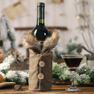 navidad santa claus botella de vino cubierta de navidad decoraciones para el hogar año nuevo decoración de navidad (4)