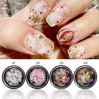 Christmas Manicure Ornaments Christmas Snow Flakes Wood Pulp Manicure Sheets Snow Sequins Pearlescent Color Sequins 100 Pieces as