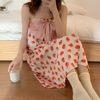 Camisón de las mujeres de verano delgado liguero encantador pajarita pijamas se puede usar fuera de la ropa del hogar de la moda
