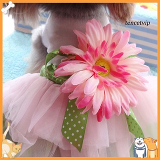 [Vip] Mascota Perro Margarita Flor Gasa Tutú Vestido Falda Cachorro Gato Bowknot Princesa Ropa