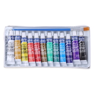 sa 12 colores tubos 6ml tubo de pintura dibujo pintura acuarela pigmento conjunto con cepillo suministros de arte