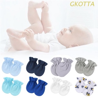 gkot 1 par de guantes de algodón suave antiarañazos para bebé, protección para recién nacidos, manoplas, protector de mano