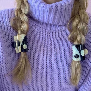 GABRIELLE Vintage Garras de pelo Temperamento Adornos para el cabello Pinzas para el cabello de las mujeres Estilo Ins Blanco negro Tai Chi Ojo Yinyang Moda Medio Estilo coreano (6)