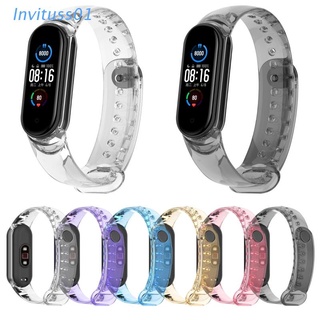 INVI For Xiaomi-Mi Band 5/6 TPU Strap Belt Waterproof Breathable Bracelet Wristband (1)
