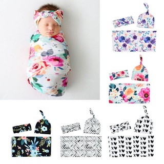 Recién Nacido Floral Snuggle Envolver Manta Bebé Niños Niñas Saco De Dormir Envoltura Diadema Tela 0-3M (5)