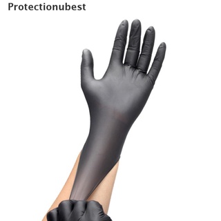 protectionubest guantes negros desechables sin látex sin polvo guantes de examen de vinilo cubierta de mano npq