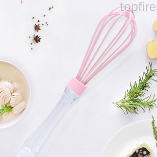 Topfire. batidor de silicona batidor de huevos crema mezclador Manual batidor de leche espumador de cocina herramienta de hornear, rosa