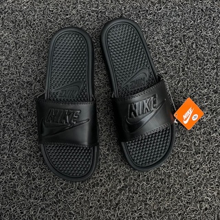 Nike benassi sandalias de los hombres más vendidos zapatillas de los hombres Original grado todo negro