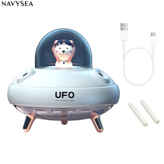 Navysea Dual Spouts Air Humidifier UFO Bear Dual Spouts Air Dampener Nanotechnology for Office