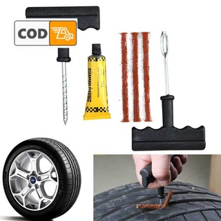 Completo Tubles parche de neumáticos herramienta de coche motocicleta Tubeless neumático Kit de reparación de agujas pegamento pinchazos a prueba de fugas (2)