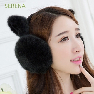 SERENA moda orejas proteger cómodo accesorios orejeras proteger lindo invierno felpa mujer caliente gato orejas orejeras/Multicolor