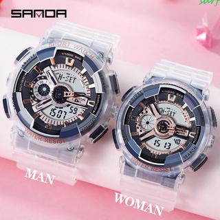 (sdrfe45gh.mx) reloj deportivo impermeable transparente correa digital pareja reloj mujeres