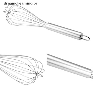 [dreamdreaming.br] Batidor de huevos giratorio de acero inoxidable de 6 pulgadas/herramientas de espumador.