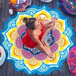 Funda de Mandala Indian con Tassel Lotus Printed Beach Towel Wall Hanging bohemias tapete de Yoga Bikini cubierta para el hogar decoración