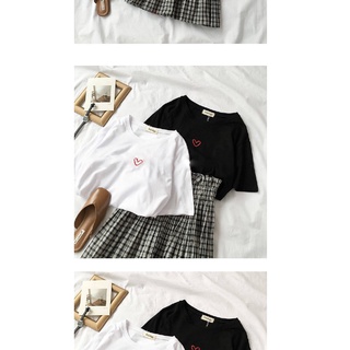 [listo stock] estudiantes de onda coreana sueltos amigos usando camisetas estilo hong kong + falda a cuadros media longitud moda dos conjuntos de trajes (5)