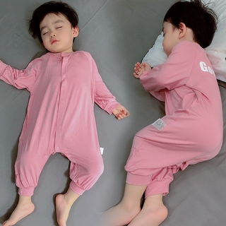Modal niños bebés'mono de las niñas de los bebés' pijamas de hielo de seda delgada ropa de verano ropa de aire acondicionado ropa otoño niños1